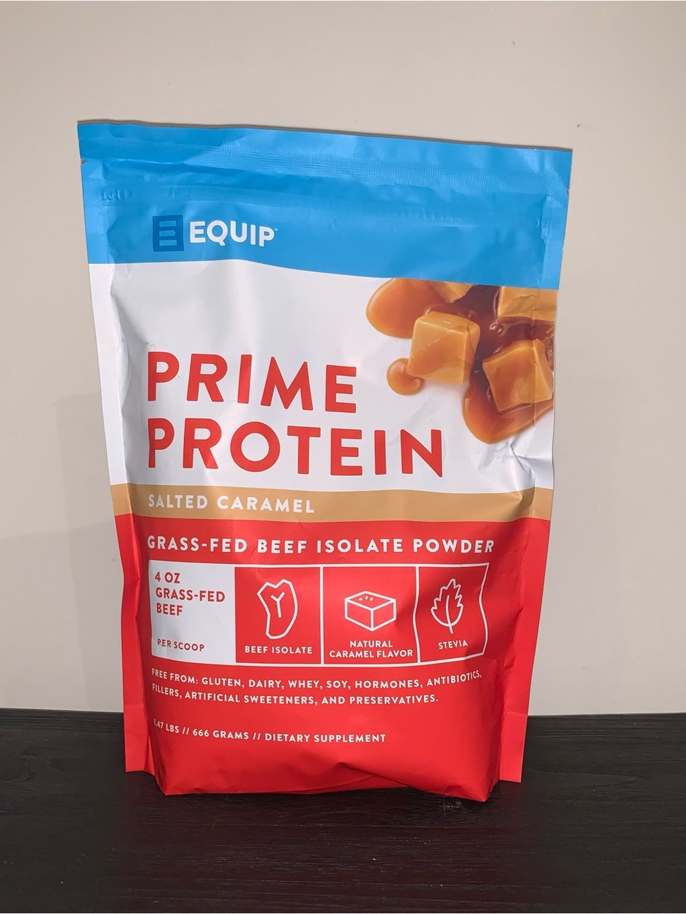 New Equip Prime Protein Salted Caramel Grass Fed Beef Powder Full Size Collagen